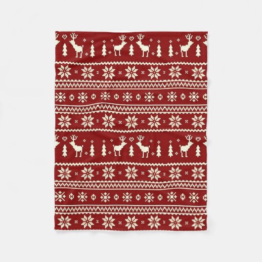 Couverture Polaire Cozy Christmas Knit Pattern Blanket (Devant)
