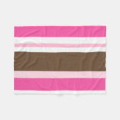 Couverture Polaire Cozy Custom Fleece Blanket Brown & Pink Stripe (Devant (Horizontal))