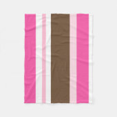 Couverture Polaire Cozy Custom Fleece Blanket Brown & Pink Stripe (Devant)