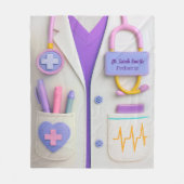 Couverture Polaire Cozy Doctor Blanket – Heart & Healing Design (Devant)