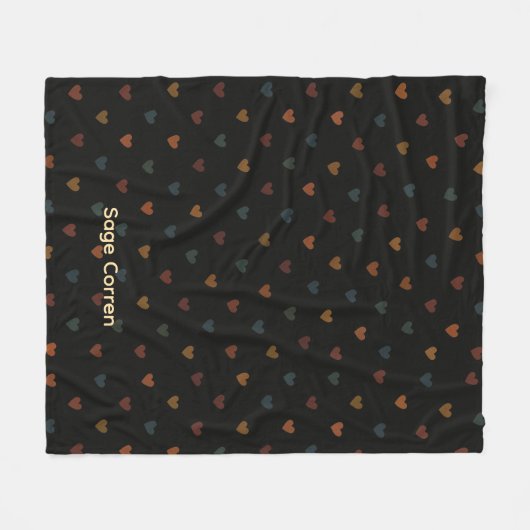 Couverture Polaire Cozy Dull Heart Pattern (Devant (Horizontal))