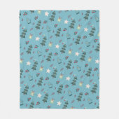 Couverture Polaire Cozy Dusty Blue Watercolor Christmas Tree Pattern (Devant)