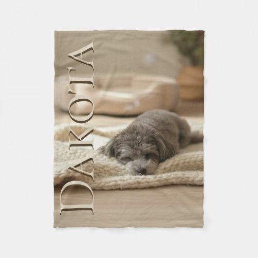 Couverture Polaire Cozy Fleece Blanket w/ Custom Pet Portrait (Devant)