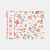 Couverture Polaire Cozy Personalized Floral Heart (Devant (Horizontal))