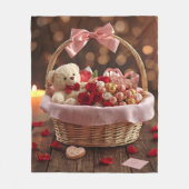 Couverture Polaire Cozy Teddy Rose Basket Romantic Valentine (Devant)