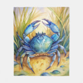 Couverture Polaire Crabe bleu sur une plage (Devant)