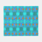 Couverture Polaire Crabes Cool Motifs du bord de mer Turquoise (Devant (Horizontal))