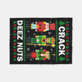 Couverture Polaire Crack Deez Nuts Noël drôle (Devant (Horizontal))