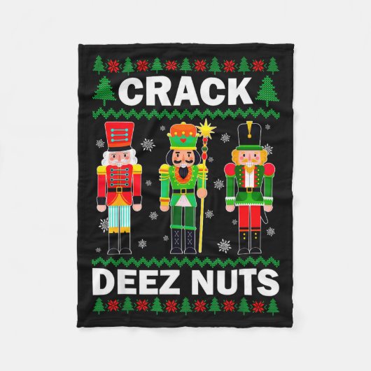 Couverture Polaire Crack Deez Nuts Noël drôle (Devant)