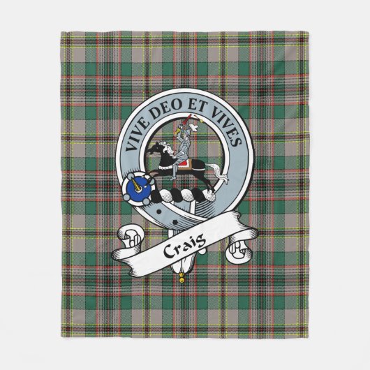 Couverture Polaire Craig Ancien Clan Badge Tartan Plaid (Devant)