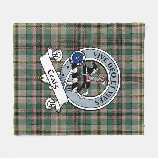Couverture Polaire Craig Ancien Clan Badge Tartan Plaid (Devant (Horizontal))