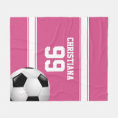 Couverture Polaire Cranberry rose et White Stripes soccer (Devant (Horizontal))