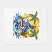 Couverture Polaire crâne au-dessus du requin sur la plage (Devant (Horizontal))