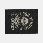 Couverture Polaire crâne avec casque et mains squelettes (Devant (Horizontal))