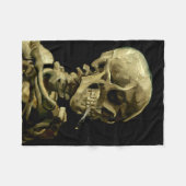 Couverture Polaire Crâne avec la cigarette brûlante par Van Gogh (Devant (Horizontal))