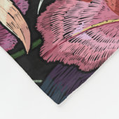 Couverture Polaire Crâne brodé : Motif gothique de l'orchidée (Coin)