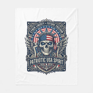Couverture Polaire Crâne Cyber Liberté Patriotique Futur Cyberpunk Gr