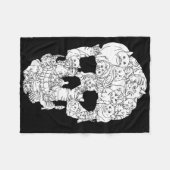 Couverture Polaire Crâne de chat Kitty Skeleton Halloween Goth Punk E (Devant (Horizontal))