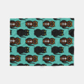 Couverture Polaire Crâne de chat noir (Devant (Horizontal))