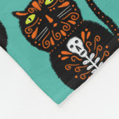 Couverture Polaire Crâne de chat noir (Coin)