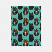 Couverture Polaire Crâne de chat noir (Devant)