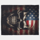 Couverture Polaire Crâne de drapeau américain  (Devant (Horizontal))