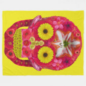 Couverture Polaire Crâne de fleurs 6 (Devant (Horizontal))
