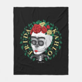 Couverture Polaire Crâne de Frida Kahlo | avec la couronne rose (Devant)