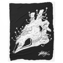 Crâne de girafe noir et blanc