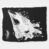 Couverture Polaire Crâne de girafe noir et blanc (Devant (Horizontal))