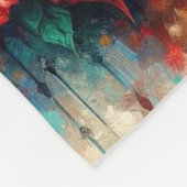 Couverture Polaire Crâne de la vache de Noël Poinsettias plumes (Coin)