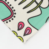 Couverture Polaire Crâne et fleurs mexicaines, sans soudure. (Coin)