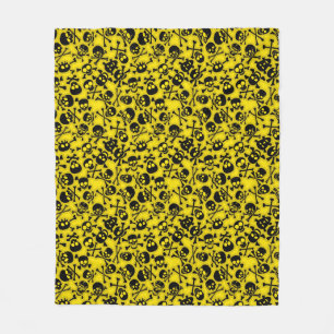 Couverture Polaire Crâne et motif d'os croisés