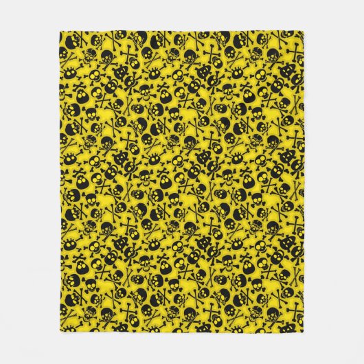 Couverture Polaire Crâne et motif d'os croisés (Devant)