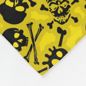 Couverture Polaire Crâne et motif d'os croisés (Coin)