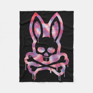 Couverture Polaire Crâne et os croisés D Lapin Horreur Bunny H
