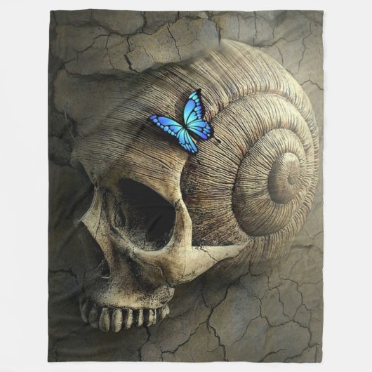 Couverture Polaire Crâne et papillon (Devant)