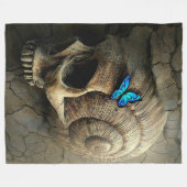 Couverture Polaire Crâne et papillon (Devant (Horizontal))