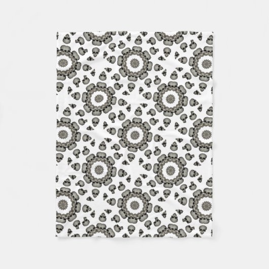 Couverture Polaire Crâne Humain Effrayant Mandala (Devant)