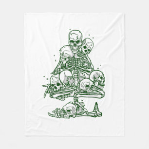 Couverture Polaire crâne moche sapin de noël squelette gothique