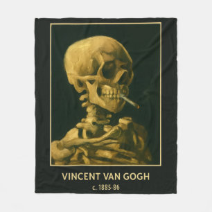 Couverture Polaire Crâne Vintage Fumeur – Unique Inspiré de Van Gogh