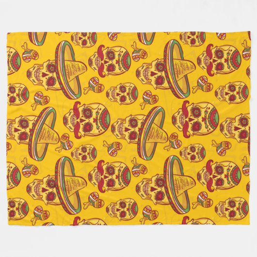 Couverture Polaire Crânes Amigo (Devant (Horizontal))