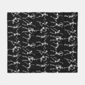 Couverture Polaire Crânes dansant noir (Devant (Horizontal))