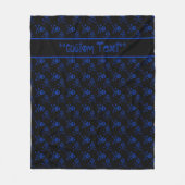 Couverture Polaire Crânes de dessin en noir et bleu avec texte person (Devant)