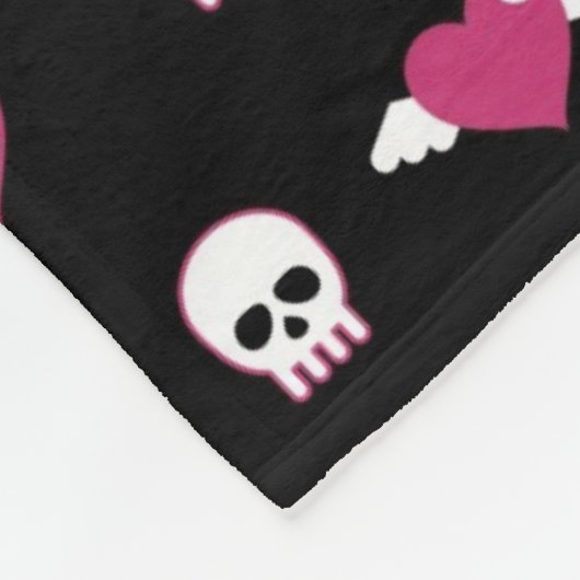 Couverture Polaire Crânes et coeurs (Coin)