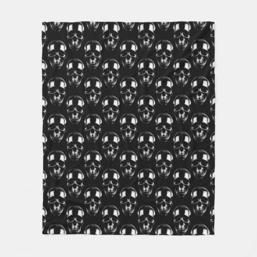 Couverture Polaire Crânes noirs tombés (Devant)
