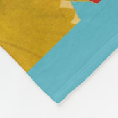 COUVERTURE POLAIRE CRANES ROUGES JAUNES VOLANT SUR DES VAGUES BLANCHE (Coin)