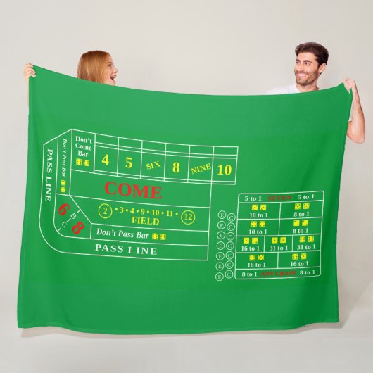 Couverture Polaire Craps - Blanche de table avec conception de table (En situation)