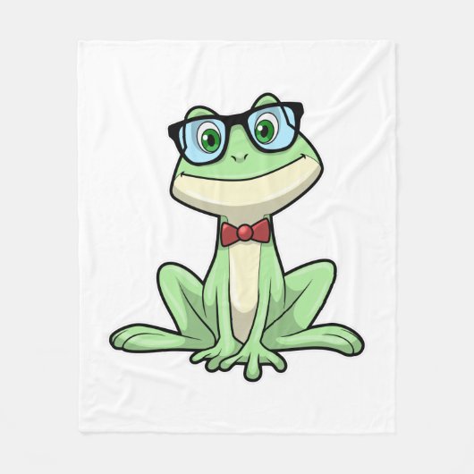 Couverture Polaire Cravate de lunettes pour étudiants Nerd grenouille (Devant)