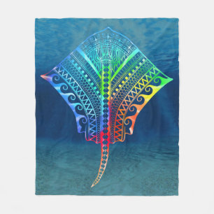 Couverture Polaire Cravate Dyed Tribal Stingray